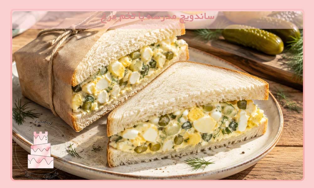 ساندویچ سرد برای مدرسه با تخم مرغ